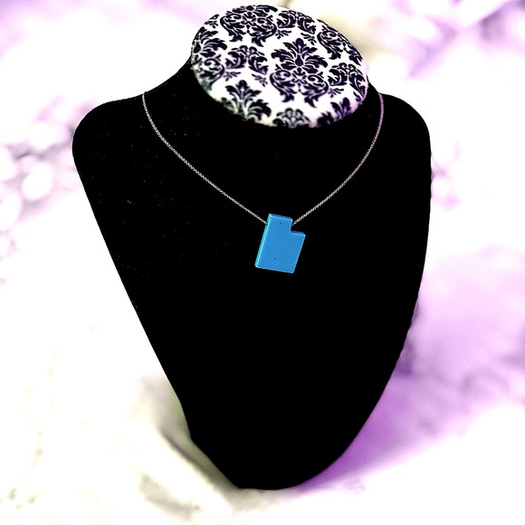 Eden Ruth RARE Turquoise “Utah” necklace 14k white gold Italy chain NWT - Picture 8 of 9